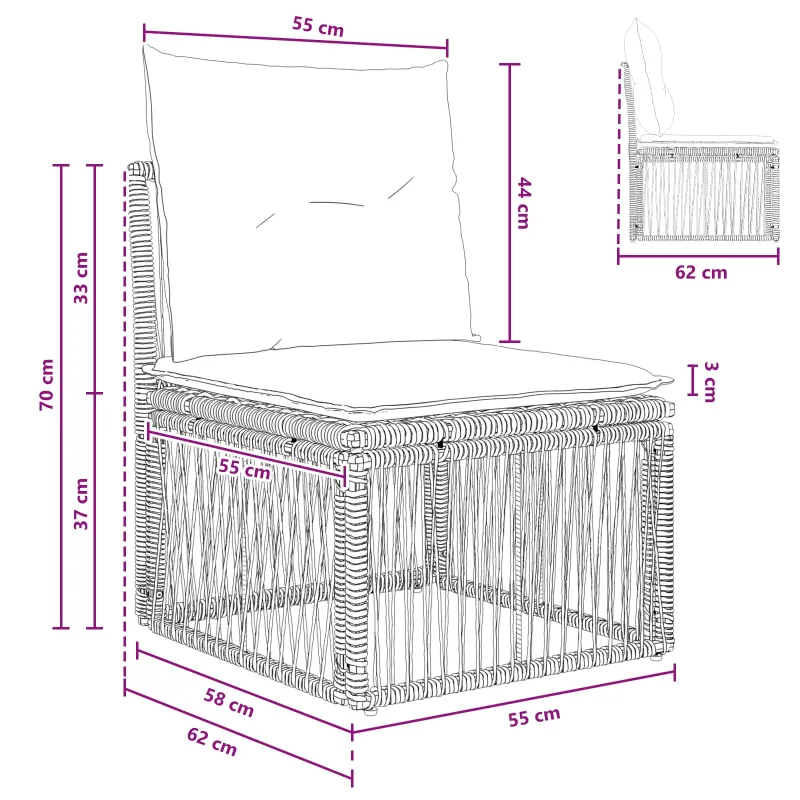 Be porankio sofa Smėlio poliratanas