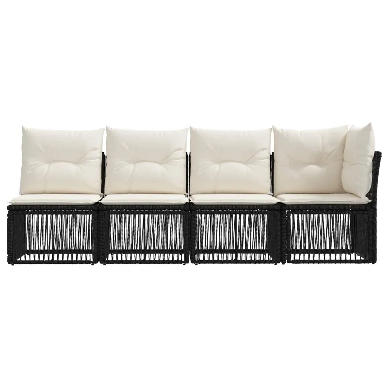4 vietų sofa su kairiuoju porankiu 4 pcs 4-Vietų skaičius Juoda
