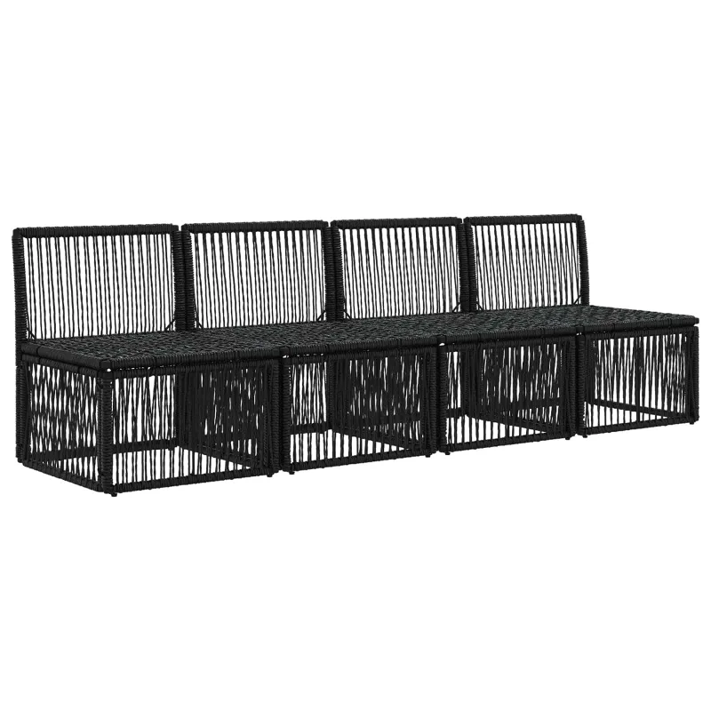 Sofa su keturiomis vietomis 4 pcs 4-Vietų skaičius Juoda