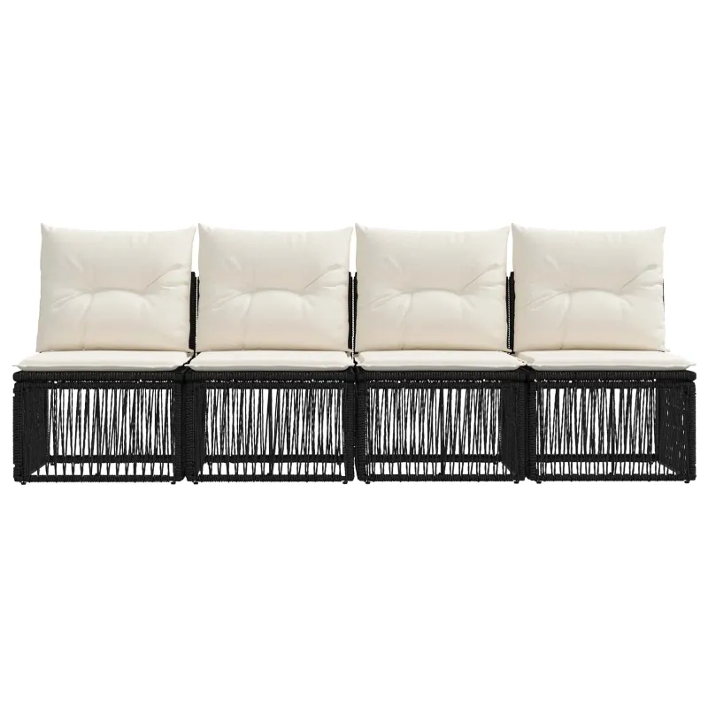 Sofa su keturiomis vietomis 4 pcs 4-Vietų skaičius Juoda