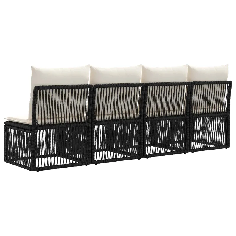 Sofa su keturiomis vietomis 4 pcs 4-Vietų skaičius Juoda