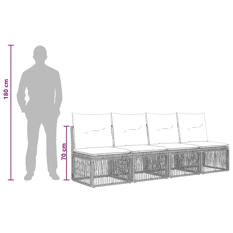 Sofa su keturiomis vietomis 4 pcs 4-Vietų skaičius Pilka