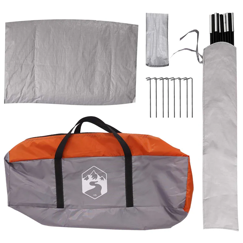 Automobilių palapinė Pilka ir oranžinė 239 x 210 x 210 cm