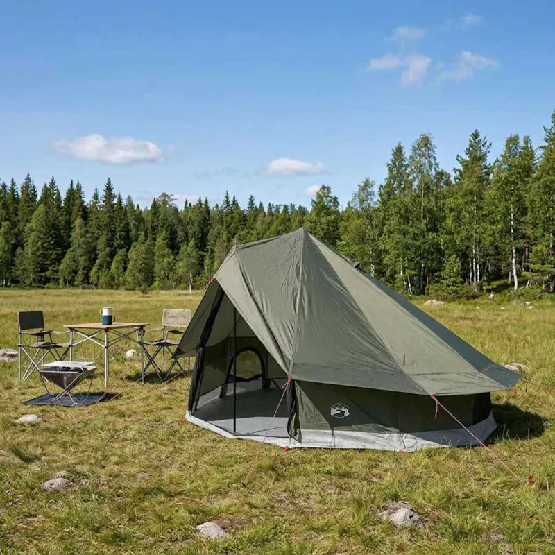 Tipi palapinė su stogu Armijos Žalia 700 x 700 x 395 cm