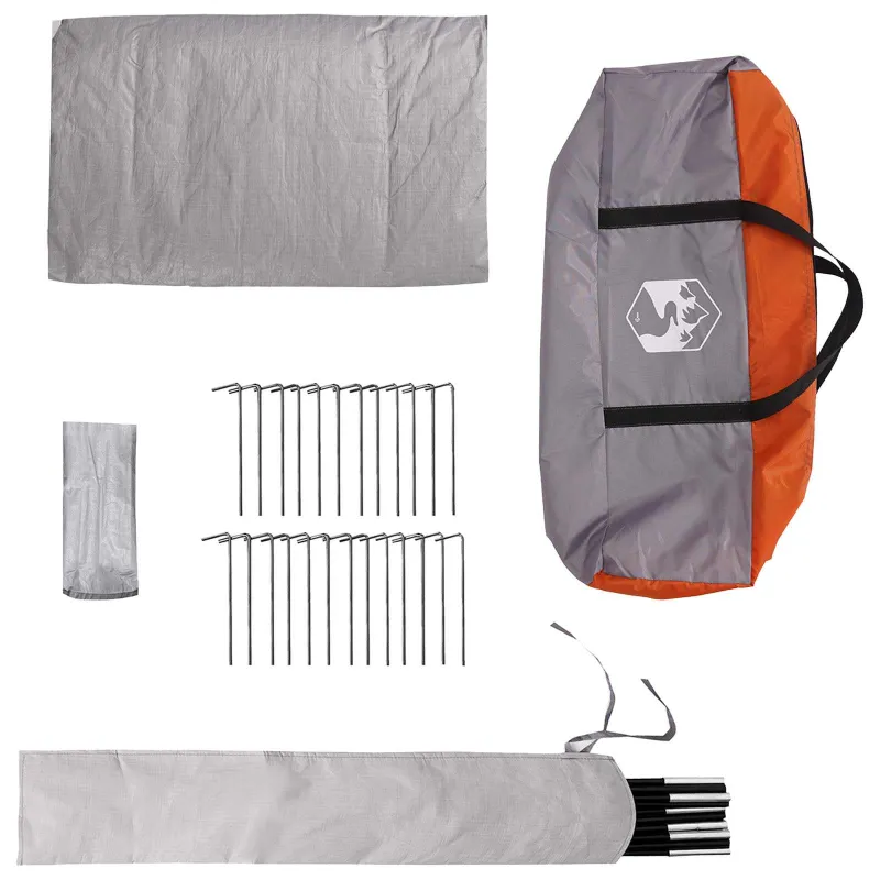 Tipi palapinė su stogu Pilka ir oranžinė 800 x 800 x 430 cm