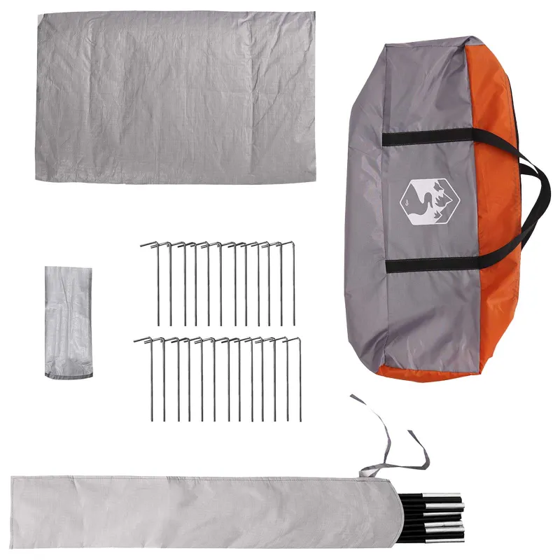 Tipi palapinė su stogu Pilka ir oranžinė 250 x 250 cm