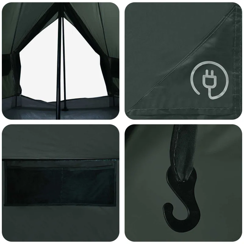 Tipi palapinė Armijos Žalia 250 x 250 cm Poliesteris ir plienas