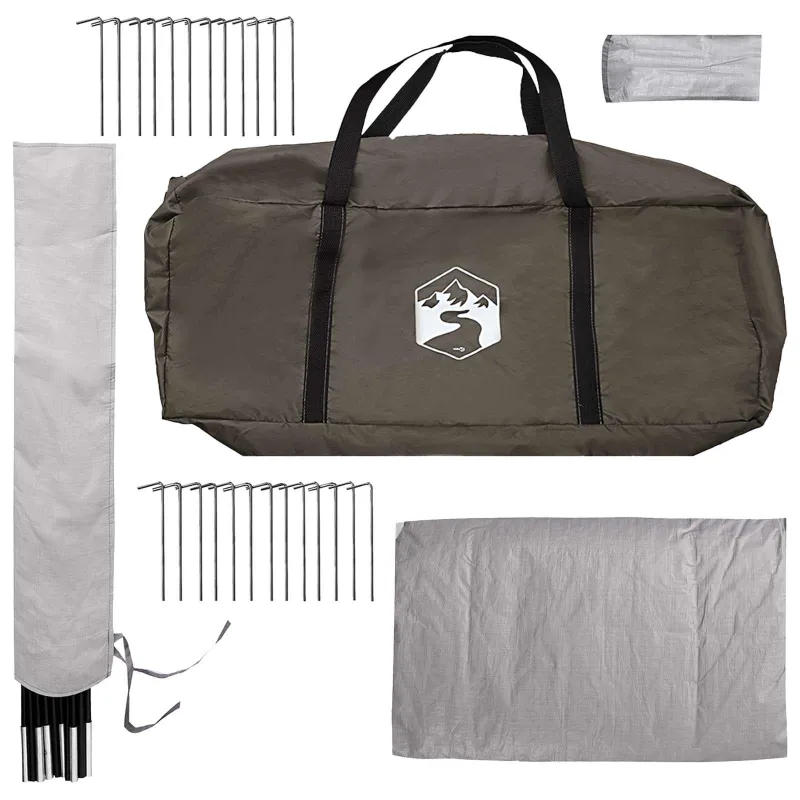 Tipi palapinė su stogu Ruda Pilka 800 x 800 x 430 cm