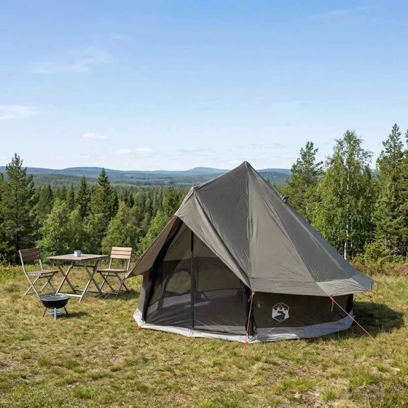 Tipi palapinė Ruda Pilka 250 x 250 cm Poliesteris ir plienas