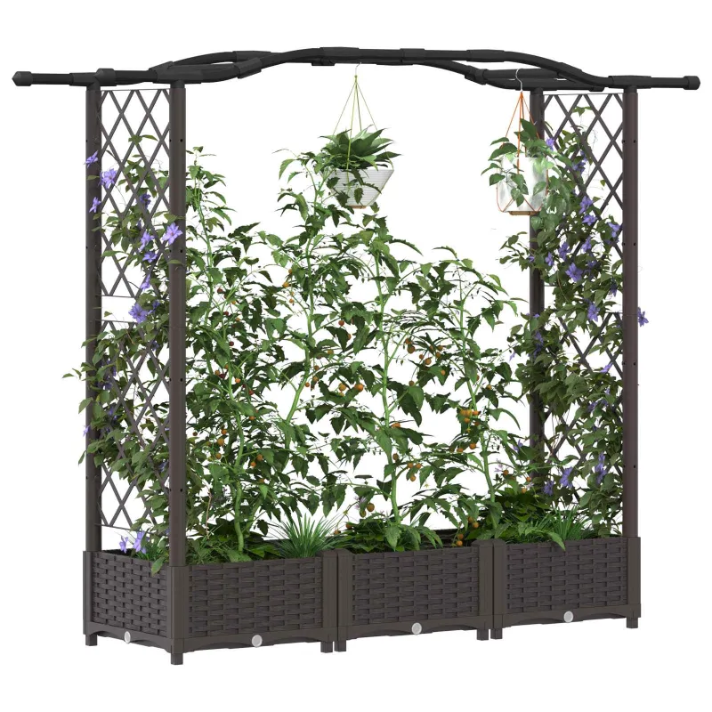 Pakeltas lovas su trelėmis ir stogu Ruda 169 x 40 x 125 cm PP