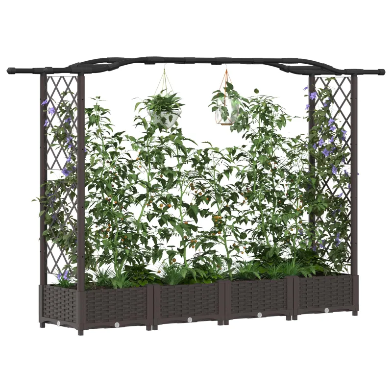 Pakeltas lovas su trelėmis ir stogu Ruda 207 x 40 x 126 cm PP