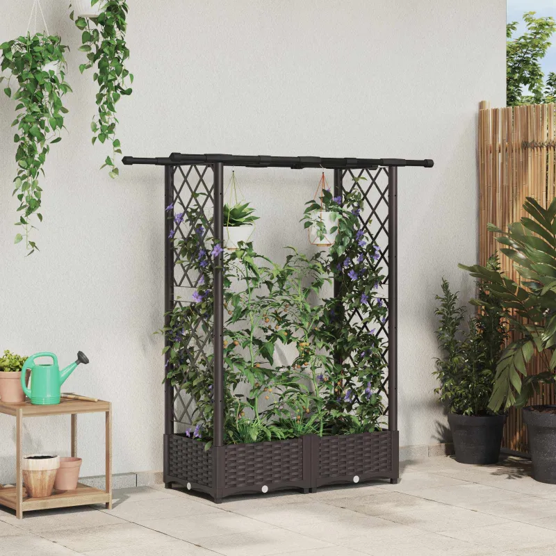 Pakeltas lovas su trelėmis ir stogu Ruda 122,5 x 40 x 123 cm PP