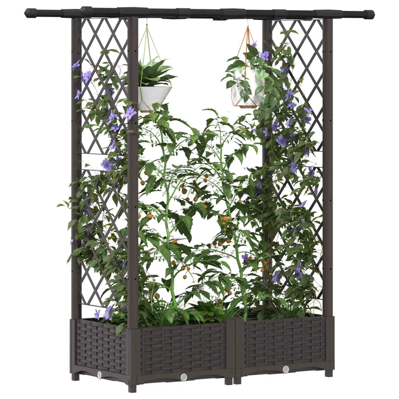 Pakeltas lovas su trelėmis ir stogu Ruda 122,5 x 40 x 123 cm PP