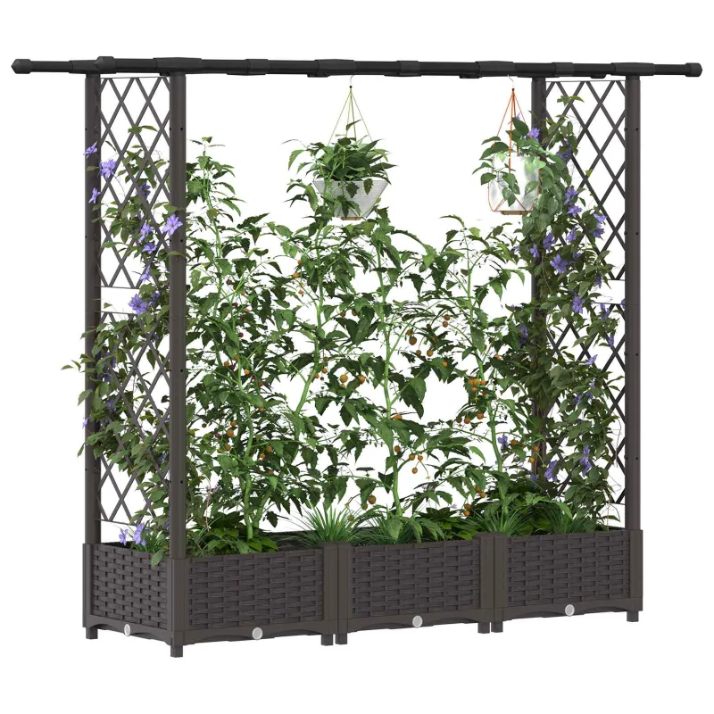 Pakeltas lovas su trelėmis ir stogu Ruda 164 x 40 x 123 cm PP