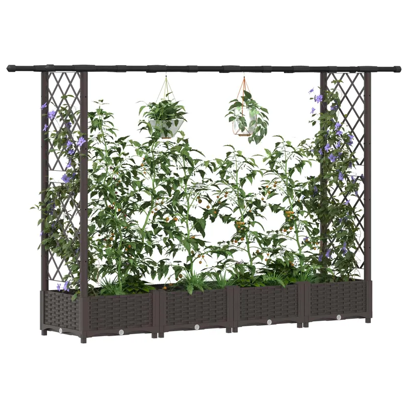 Pakeltas lovas su trelėmis ir stogu Ruda 203 x 40 x 123 cm PP