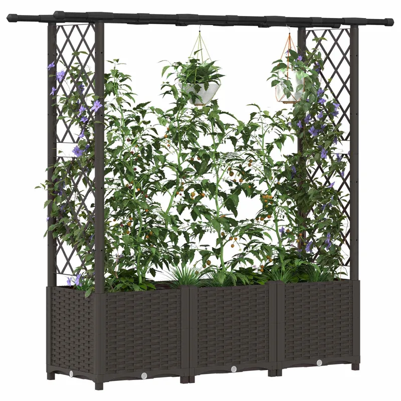 Pakeltas lovas su trelėmis ir stogu Ruda 162,5 x 40 x 138 cm PP