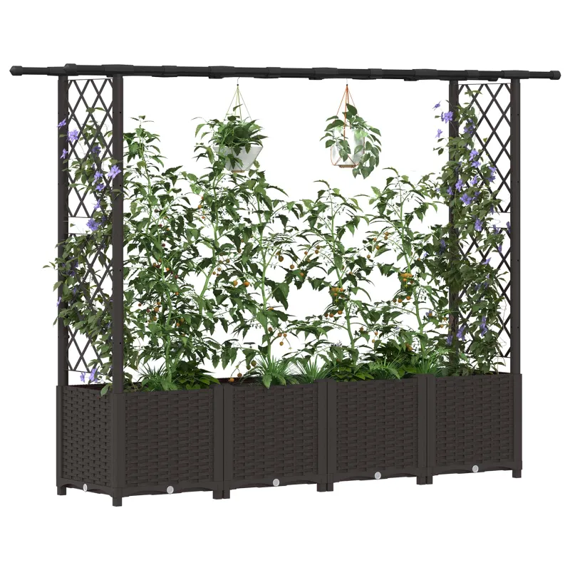 Pakeltas lovas su trelėmis ir stogu Ruda 203 x 40 x 138 cm PP