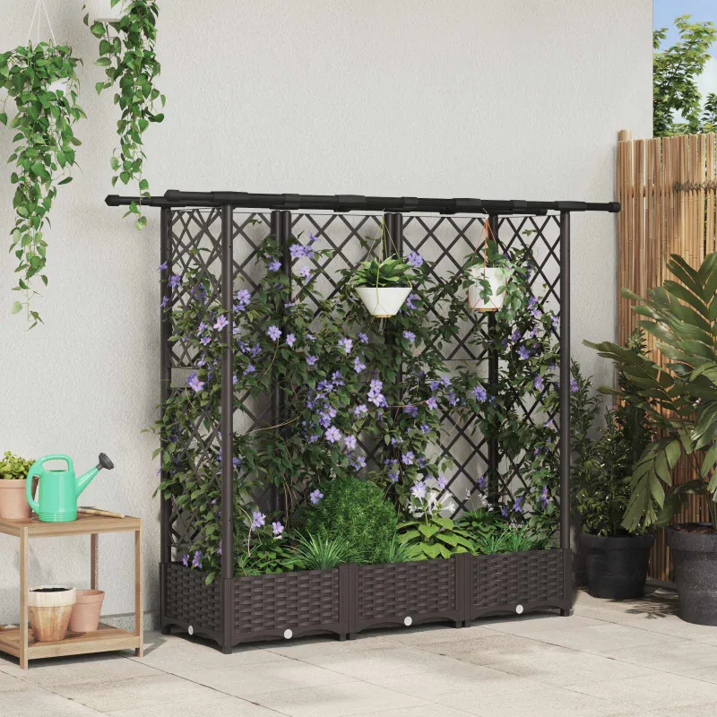 Pakeltas lovas su trelėmis ir stogu Ruda 164 x 40 x 123 cm PP