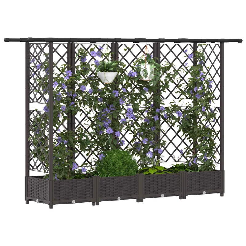 Pakeltas lovas su trelėmis ir stogu Ruda 202,5 x 40 x 123 cm PP