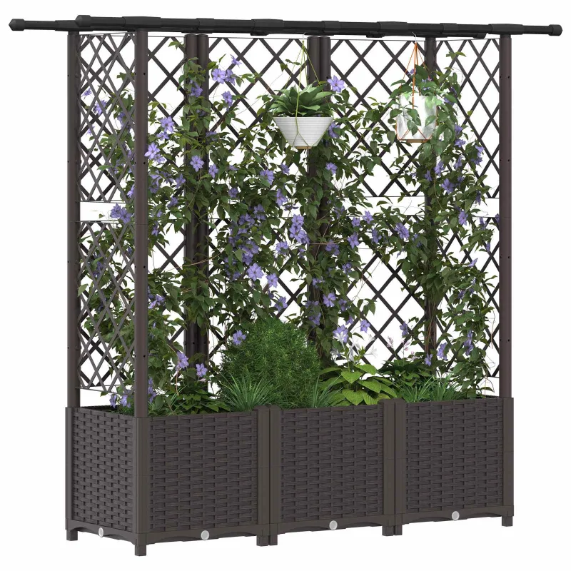 Pakeltas lovas su trelėmis ir stogu Ruda 163,5 x 40 x 138 cm PP