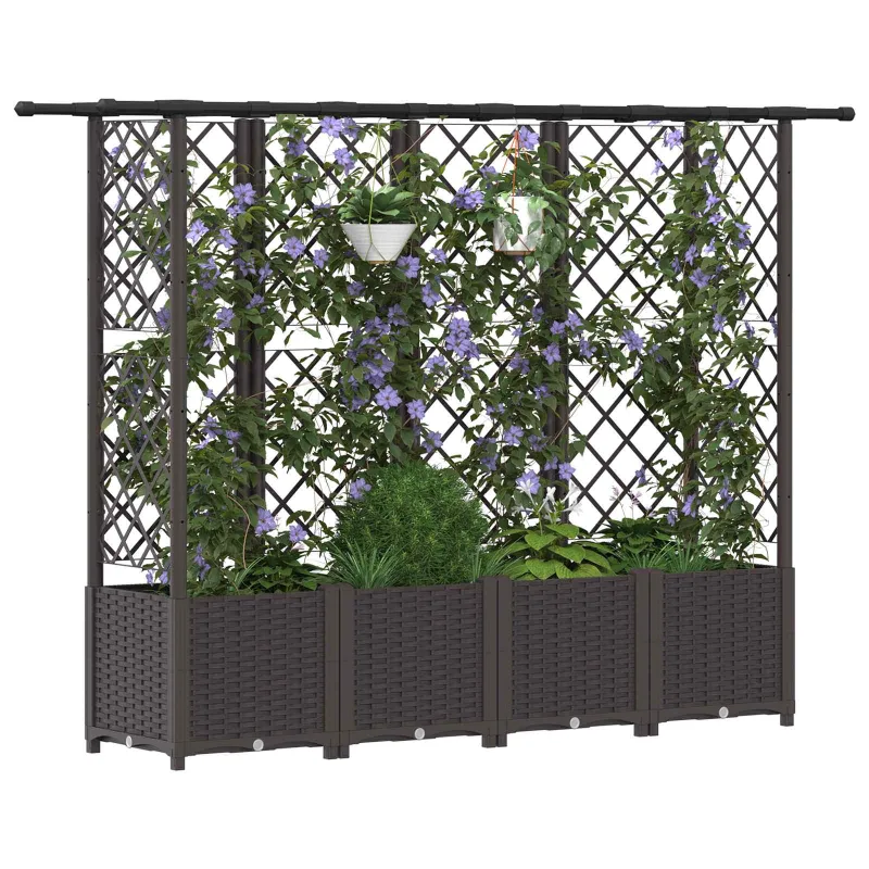 Pakeltas lovas su trelėmis ir stogu Ruda 202 x 40 x 138 cm PP