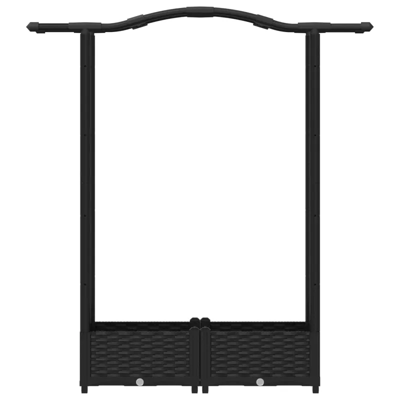 Pakeltas lovas su trelėmis ir stogu Juodas 124 x 40 x 125 cm PP