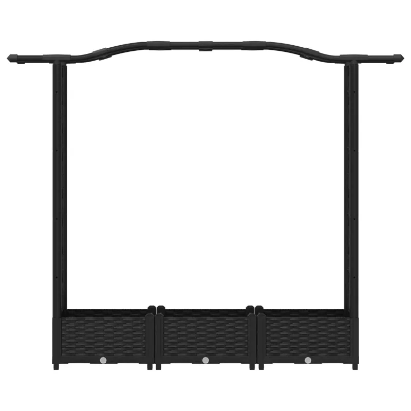 Pakeltas lovas su trelėmis ir stogu Juodas 169 x 40 x 125 cm PP