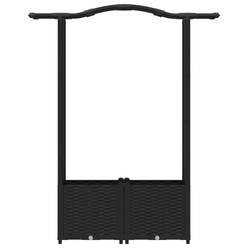 Pakeltas lovas su trelėmis ir stogu Juodas 125 x 40 x 138 cm PP