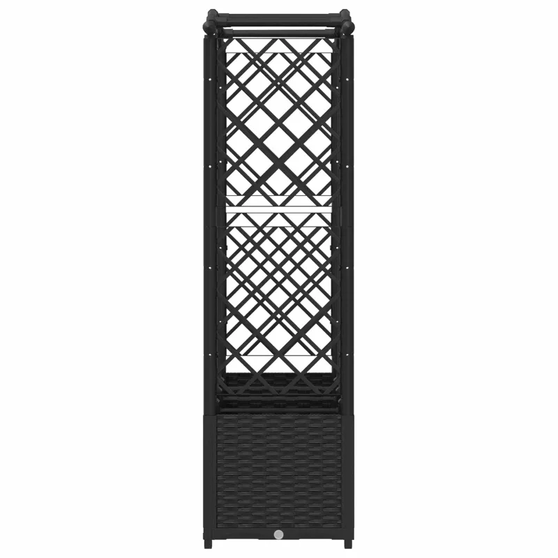 Pakeltas lovas su trelėmis ir stogu Juodas 204 x 40 x 141 cm PP