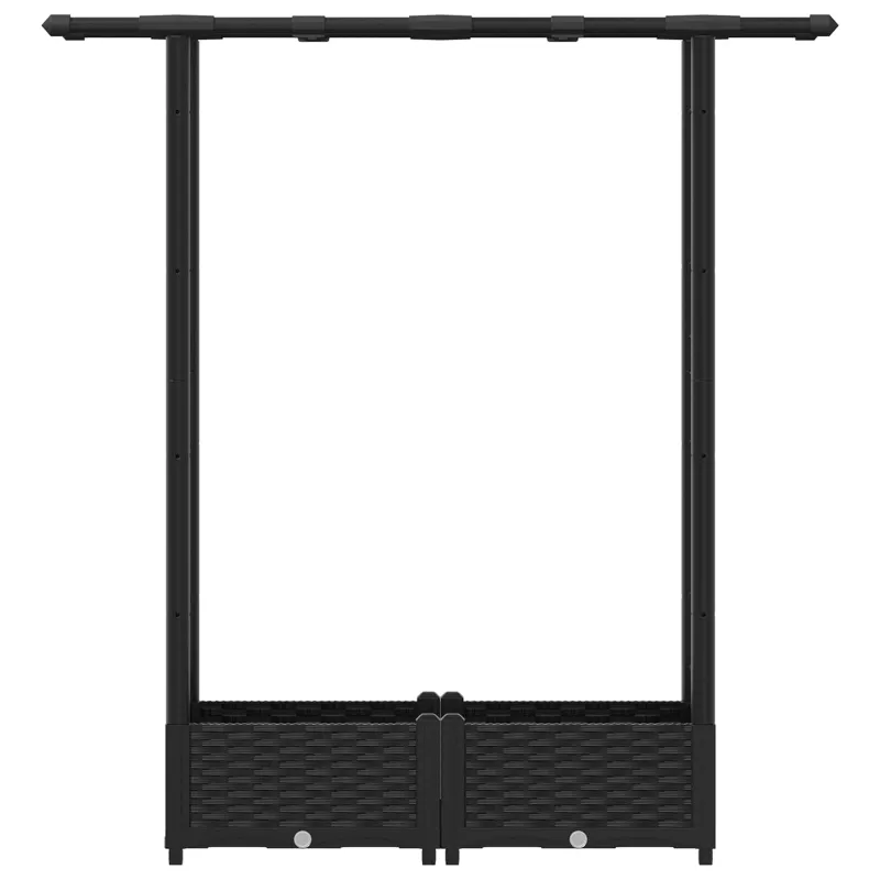Pakeltas lovas su trelėmis ir stogu Juodas 122,5 x 40 x 123 cm