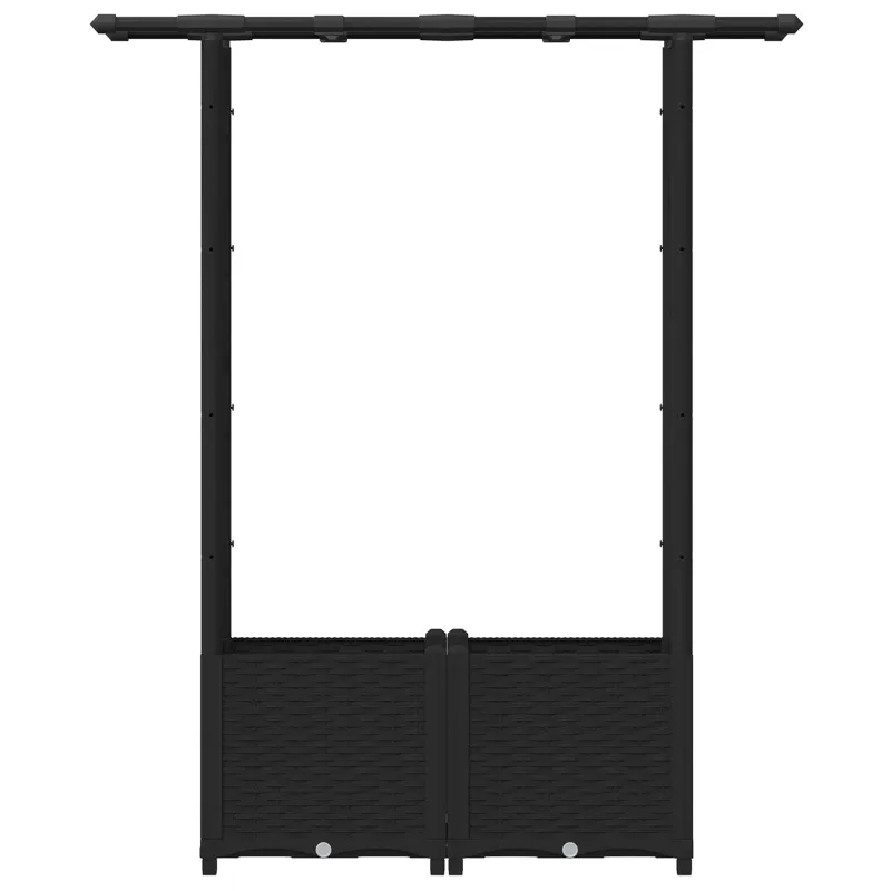 Pakeltas lovas su trelėmis ir stogu Juodas 124,5 x 40 x 138 cm