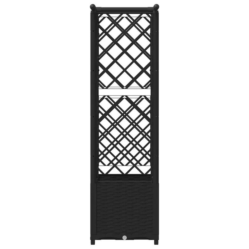 Pakeltas lovas su trelėmis ir stogu Juodas 124,5 x 40 x 138 cm