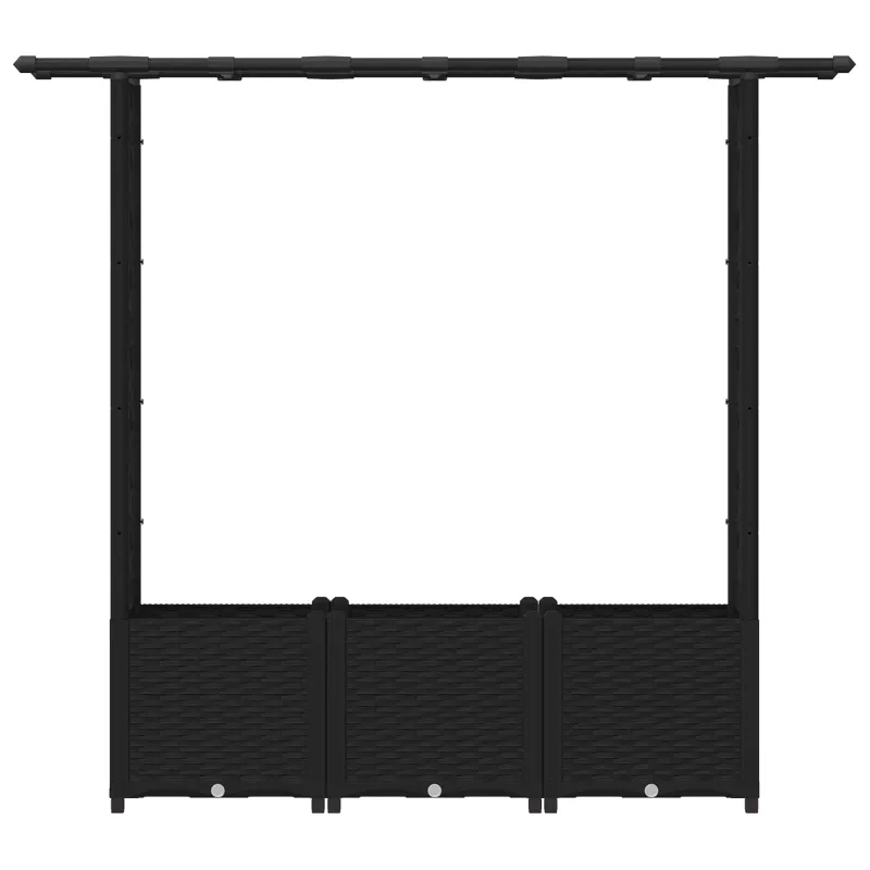 Pakeltas lovas su trelėmis ir stogu Juodas 162,5 x 40 x 138 cm