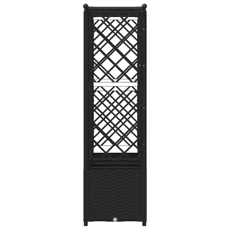 Pakeltas lovas su trelėmis ir stogu Juodas 203 x 40 x 138 cm PP