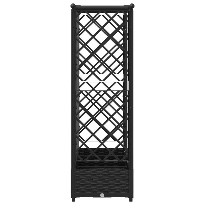 Pakeltas lovas su trelėmis ir stogu Juodas 202,5 x 40 x 123 cm
