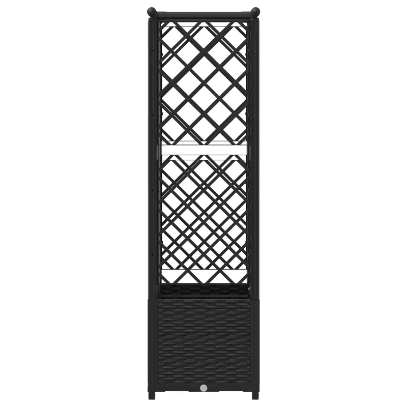 Pakeltas lovas su trelėmis ir stogu Juodas 124 x 40 x 138 cm PP