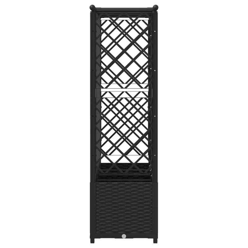Pakeltas lovas su trelėmis ir stogu Juodas 202 x 40 x 138 cm PP