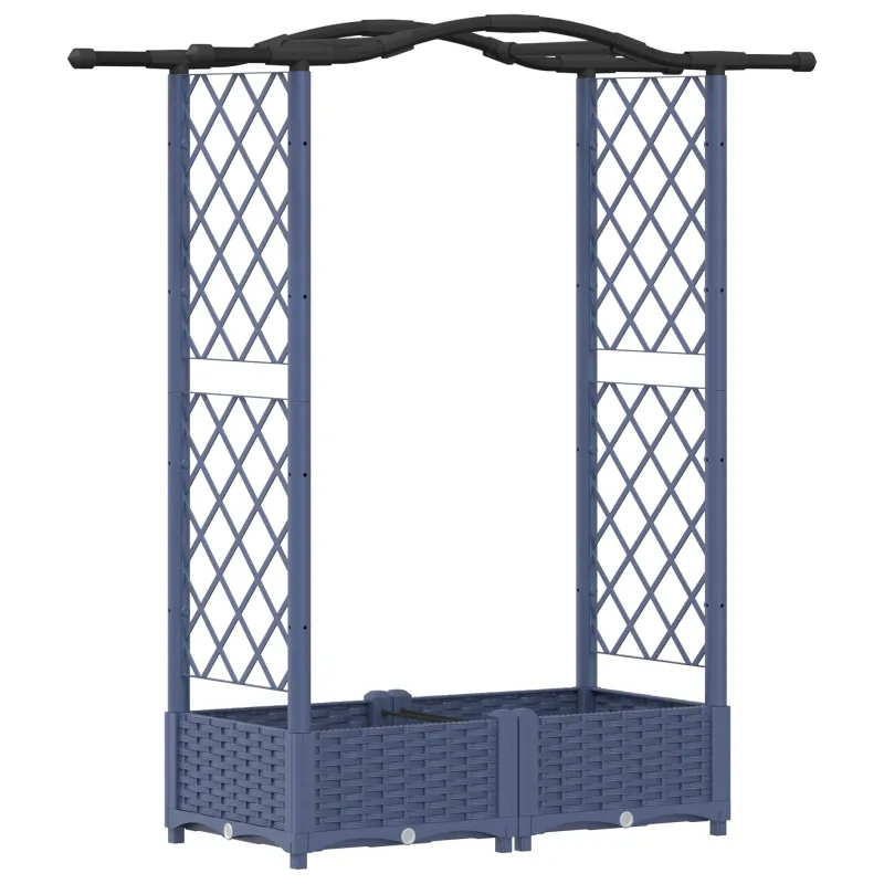 Pakeltas lovas su trelėmis ir stogu Pilka 124 x 40 x 125 cm PP