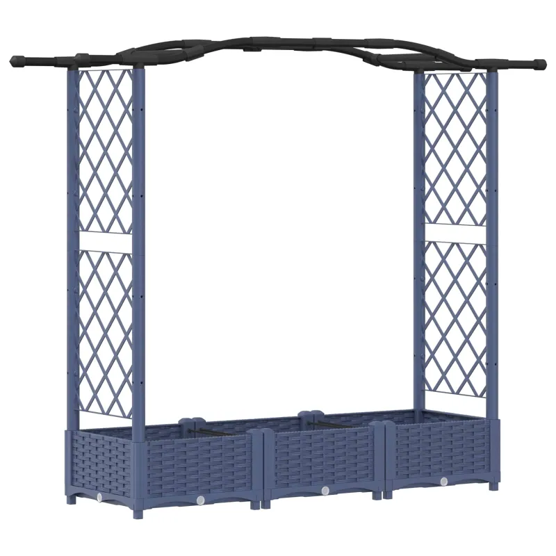 Pakeltas lovas su trelėmis ir stogu Pilka 169 x 40 x 125 cm PP