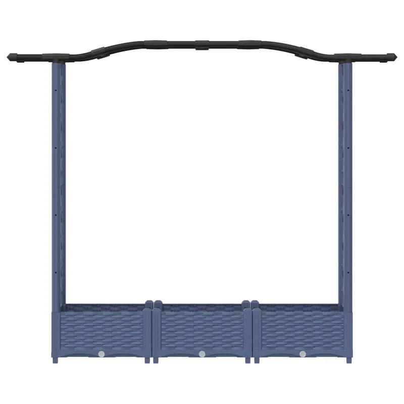 Pakeltas lovas su trelėmis ir stogu Pilka 169 x 40 x 125 cm PP