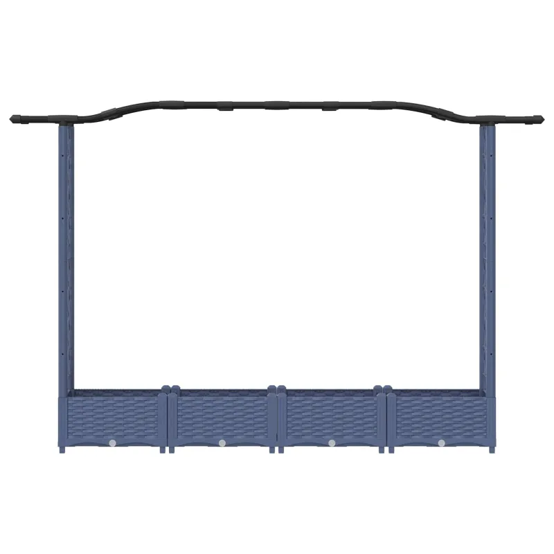 Pakeltas lovas su trelėmis ir stogu Pilka 207 x 40 x 126 cm PP