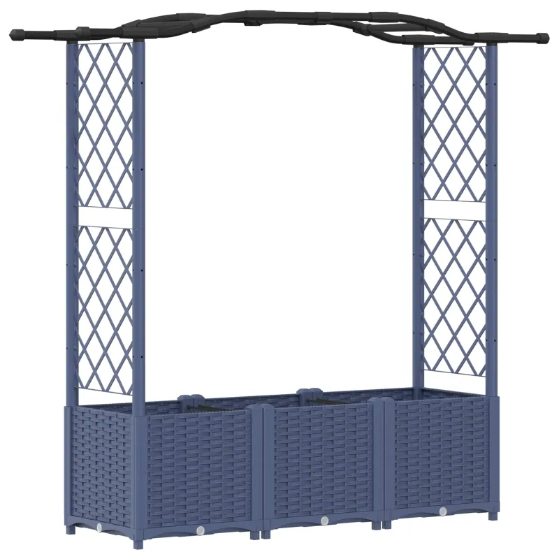 Pakeltas lovas su trelėmis ir stogu Pilka 164 x 40 x 142 cm PP