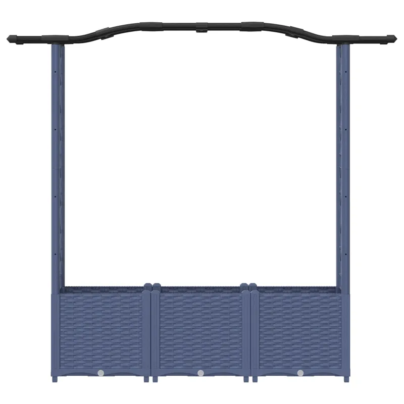 Pakeltas lovas su trelėmis ir stogu Pilka 164 x 40 x 142 cm PP