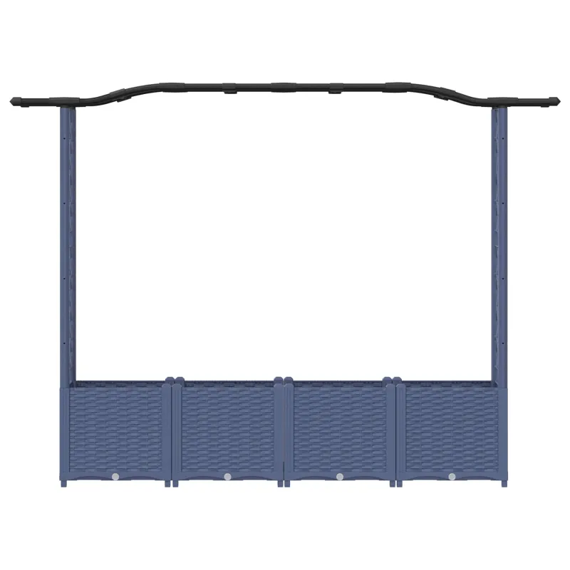 Pakeltas lovas su trelėmis ir stogu Pilka 204 x 40 x 141 cm PP