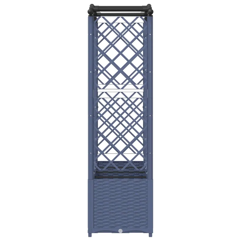 Pakeltas lovas su trelėmis ir stogu Pilka 204 x 40 x 141 cm PP