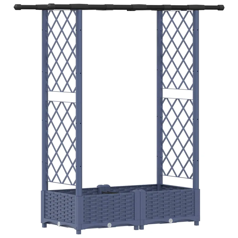 Pakeltas lovas su trelėmis ir stogu Pilka 122,5 x 40 x 123 cm