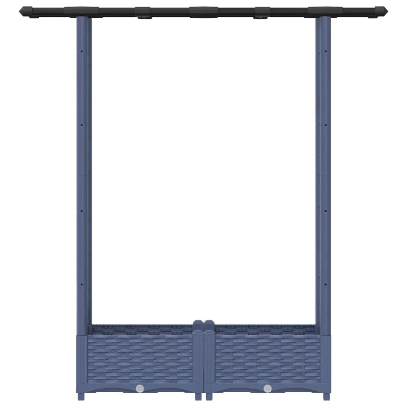 Pakeltas lovas su trelėmis ir stogu Pilka 122,5 x 40 x 123 cm
