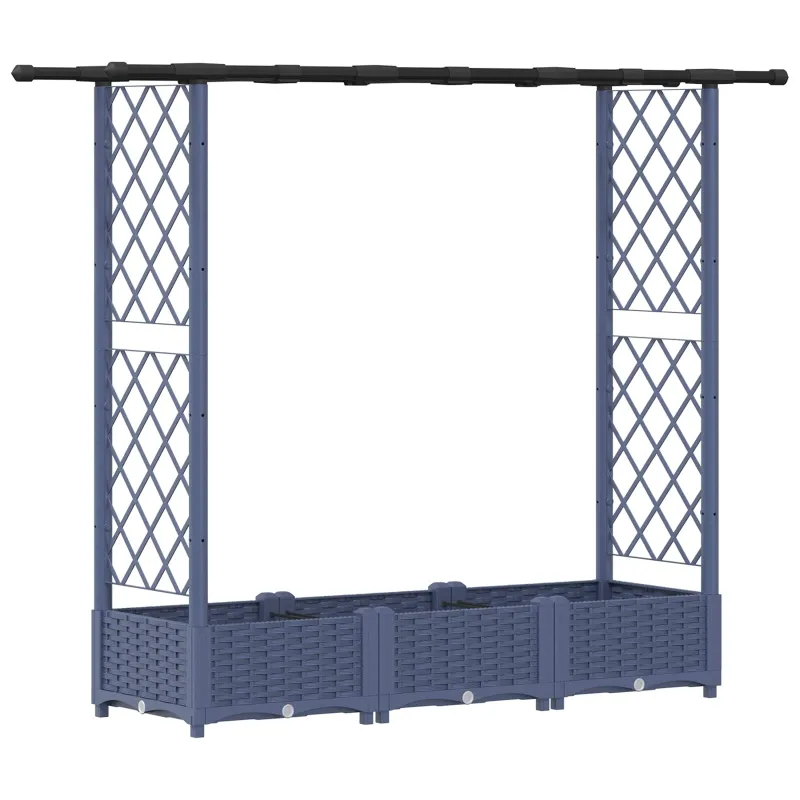 Pakeltas lovas su trelėmis ir stogu Pilka 164 x 40 x 123 cm PP