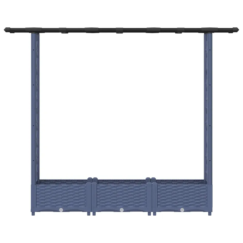 Pakeltas lovas su trelėmis ir stogu Pilka 164 x 40 x 123 cm PP