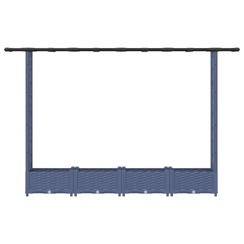 Pakeltas lovas su trelėmis ir stogu Pilka 203 x 40 x 123 cm PP